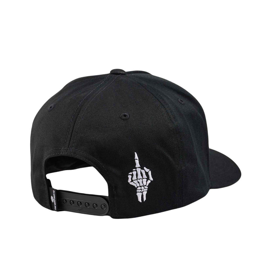 Mad Hueys FKRS Ahoy Twill Snapback in black — structured twill hat with FKRS Ahoy embroidery, available at Freeride Surf & Skate NZ.