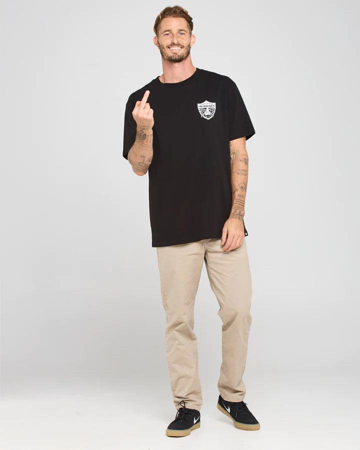 Mad Hueys Raider FK Off Fishing Tee in Black available at Freeride Surf & Skate NZ.