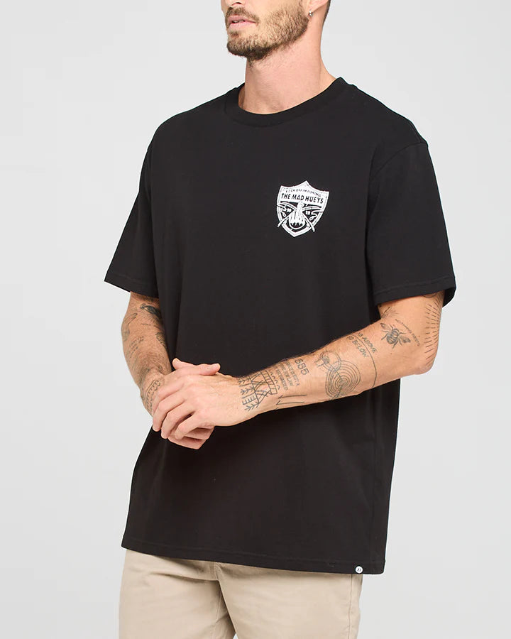 Mad Hueys Raider FK Off Fishing Tee in Black available at Freeride Surf & Skate NZ.
