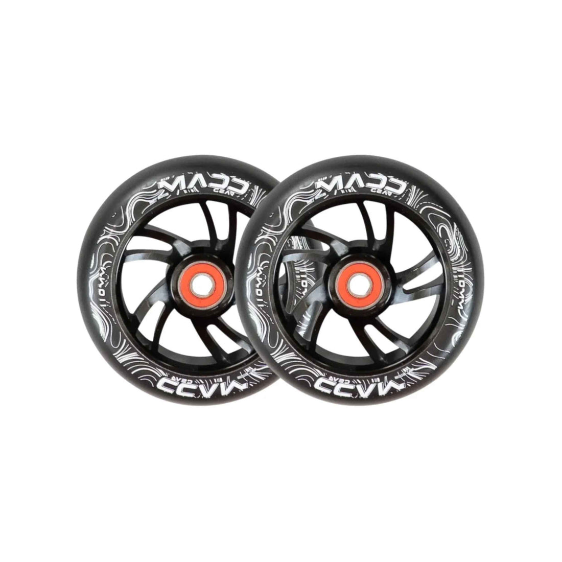 Madd Gear 110MM Force Alloy Core scooter wheel pair Black available at Freeride Surf & Skate NZ.
