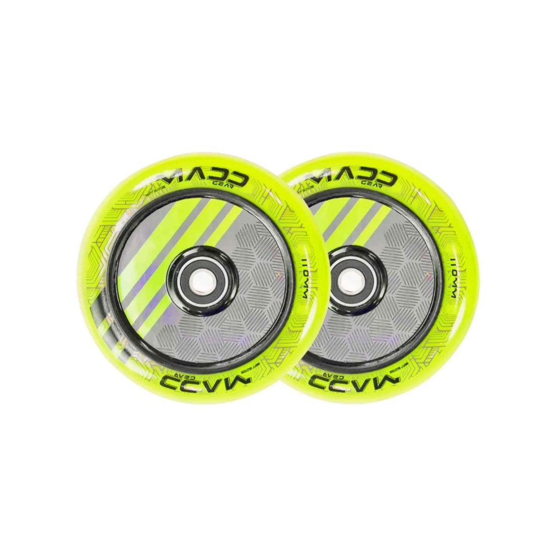 Madd Gear 110MM Zen Hollow Core scooter wheel pair Green available at Freeride Surf & Skate NZ.