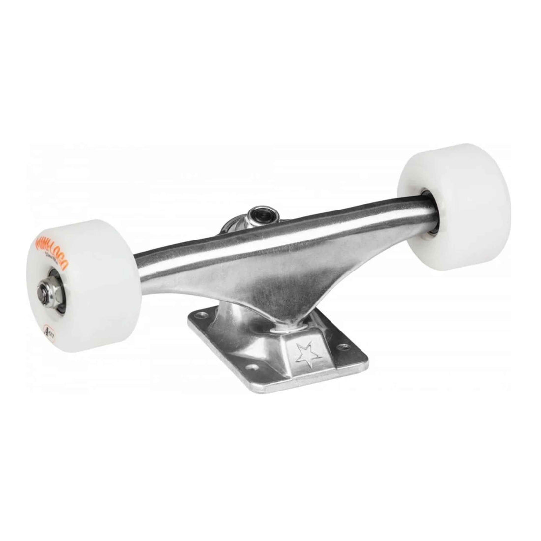 Mini Logo Sub Assembly Raw 8.38" skateboard trucks with 53mm 101A A-Cut wheels, medium 94A bushings and Skate Rated Bearings, available at Freeride Surf & Skate NZ.