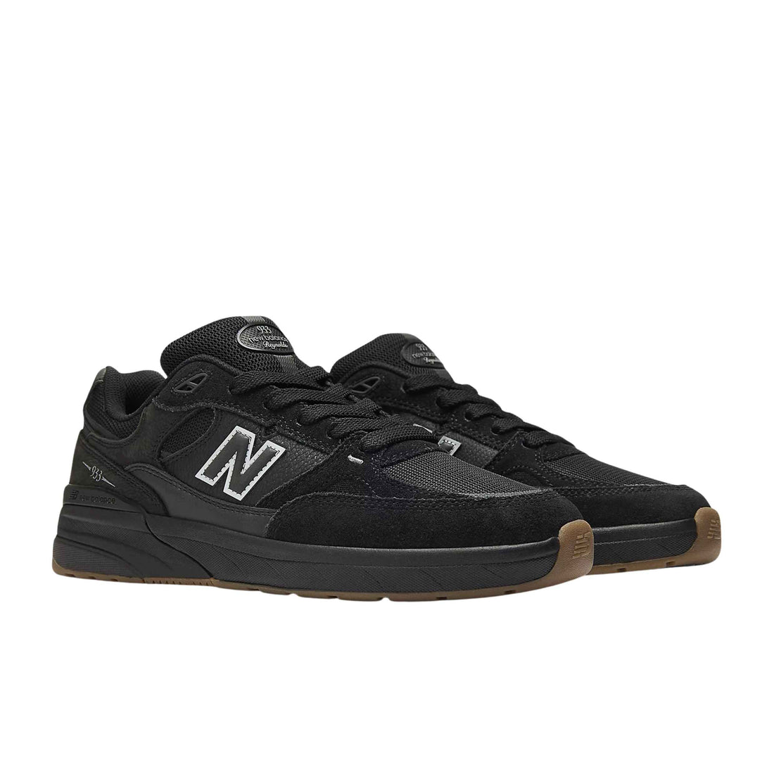 New Balance Numeric 933 Andrew Reynolds black black skate shoes cushioned durable available at Freeride Surf & Skate NZ.