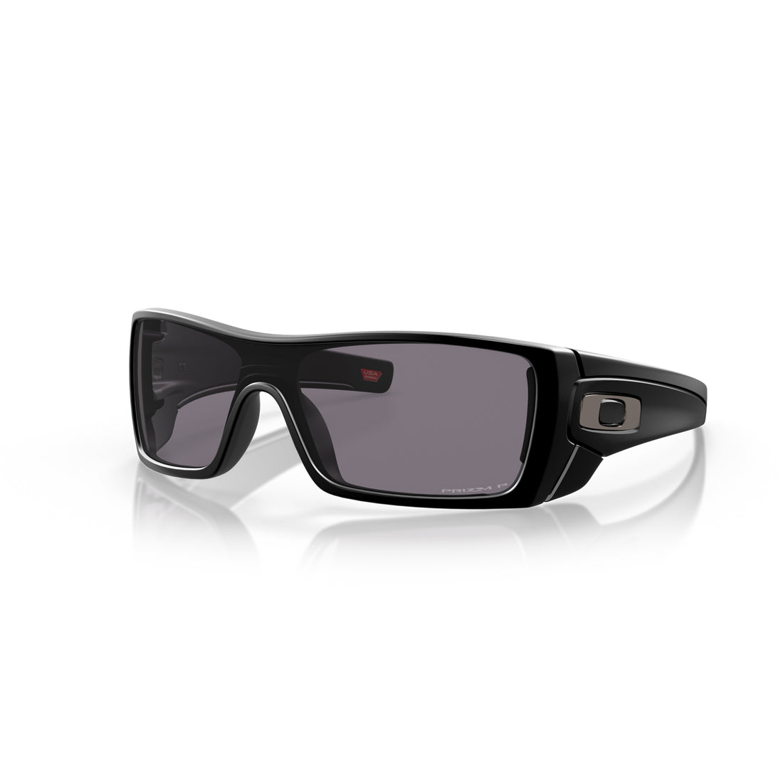 Oakley Batwolf Matte Black sunglasses with Prizm Grey polarised lenses and single continuous lens design, available at Freeride Surf & Skate NZ.