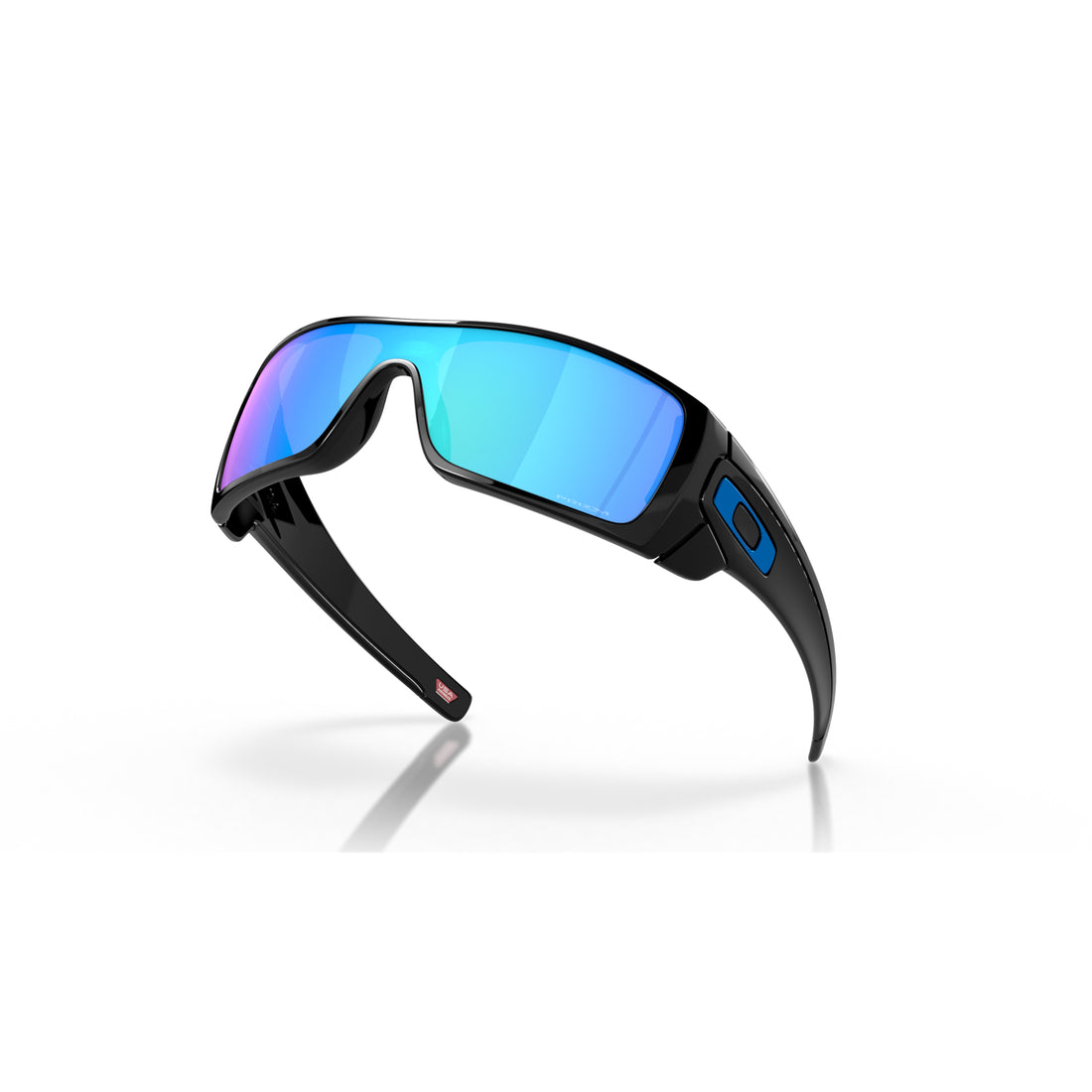 Oakley Batwolf Polished Black sunglasses with Prizm Sapphire lenses and single continuous lens design, available at Freeride Surf & Skate NZ.