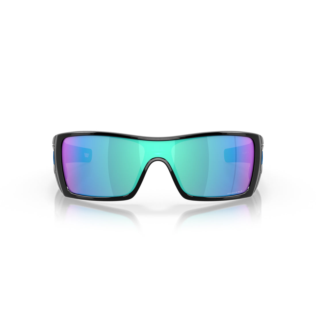 Oakley Batwolf Polished Black sunglasses with Prizm Sapphire lenses and single continuous lens design, available at Freeride Surf & Skate NZ.