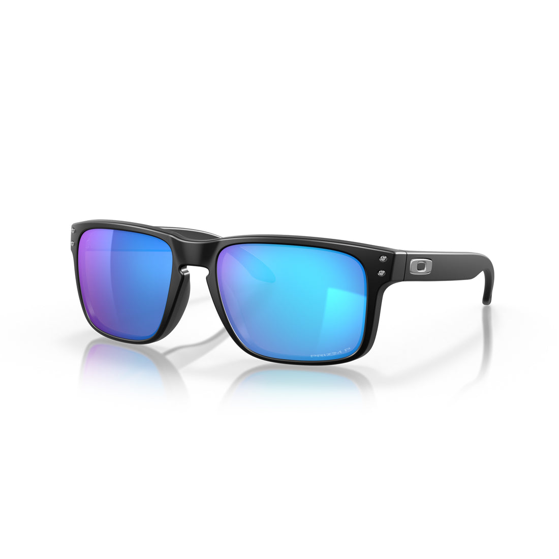 Oakley Holbrook Matte Black sunglasses with Prizm Sapphire polarised lenses and classic rivet detailing, available at Freeride Surf & Skate NZ.