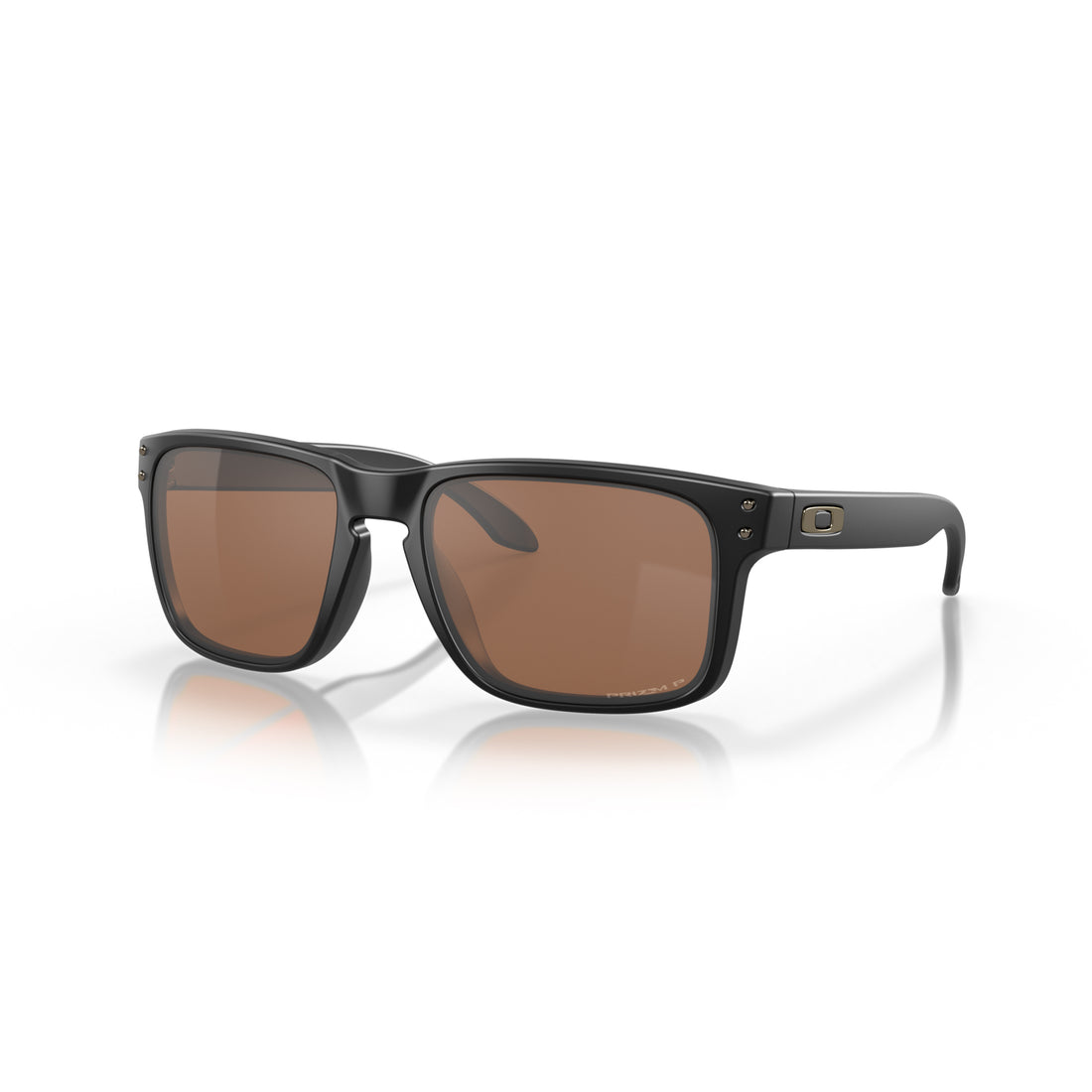 Oakley Holbrook Matte Black sunglasses with Prizm Tungsten polarised lenses and classic rivet detailing, available at Freeride Surf & Skate NZ.