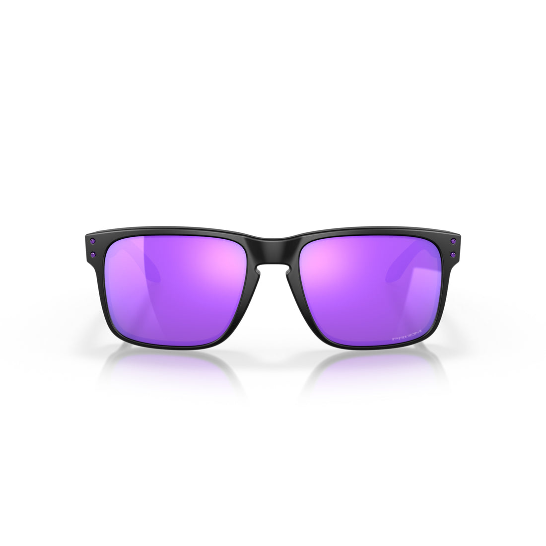 Oakley Holbrook Matte Black sunglasses with Prizm Violet lenses and classic rivet detailing, available at Freeride Surf & Skate NZ.