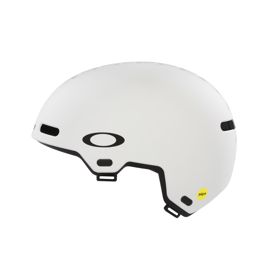 Oakley Street1 MIPS Skate Helmet White — advanced skate and BMX helmet with MIPS impact protection, FIDLOCK buckle, and TWICEME safety tech