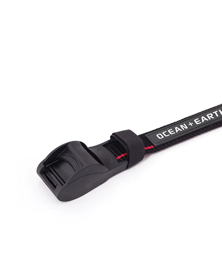 Ocean & Earth tie down roof rack straps 4.8m black with rubber cam buckle available at Freeride Surf & Skate NZ.