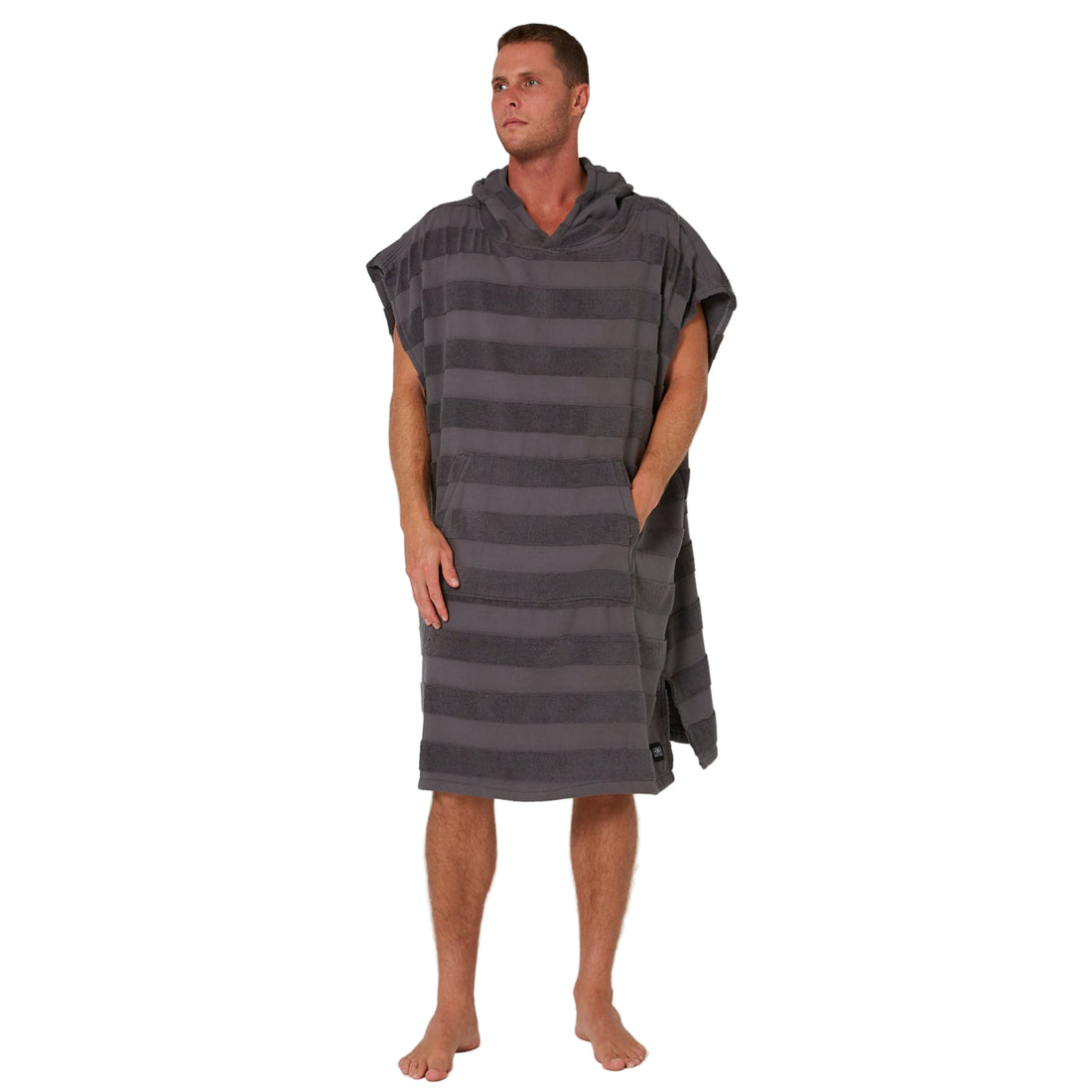 The Mens Layz Hooded Poncho Towel is perfect for drying off and changing out of your wetsuit or swimwear. With oversized sleeve openings, a kanga pouch and 430GSM 100% cotton Jacquard, this is an easy poncho that you can slip in and out of after a day at the beach.

LENGTH FROM SHOULDER: 110CM 
430GSM 100% COTTON JACQUARD


Woven Jacquard Stripe
Oversize arm openings
Warm hood
Kanga pocke