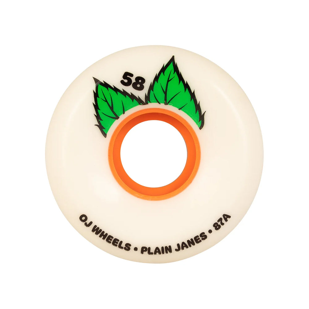 OJ Plain Jane Keyframe 52mm 87A Wheels — soft cruiser-style skateboard wheels for smooth rides and filming lines, available at Freeride Surf & Skate NZ