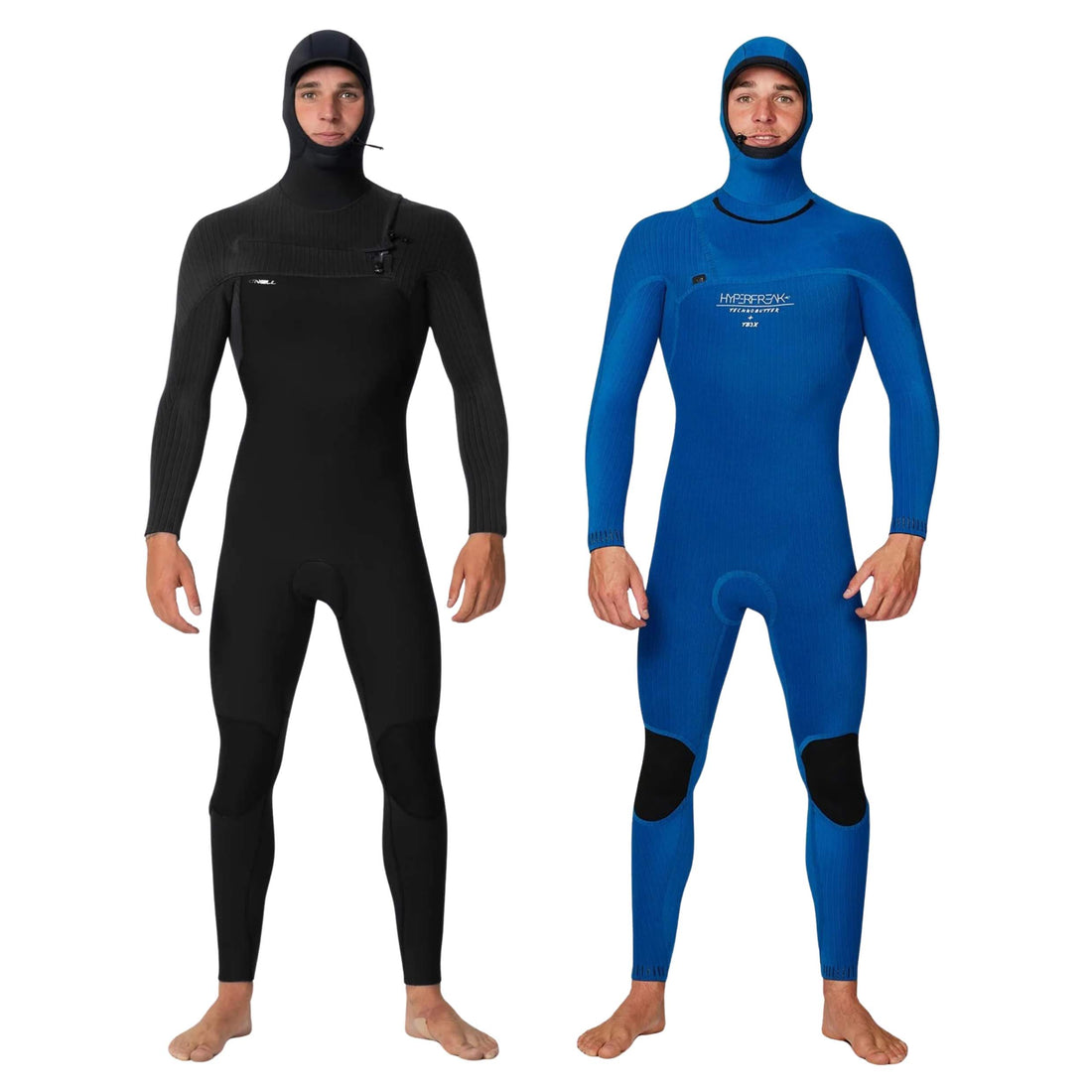 O’Neill men’s HyperFreak 5/4+mm hooded chest zip steamer wetsuit with TB3-X stretch neoprene, available at Freeride Surf & Skate NZ.