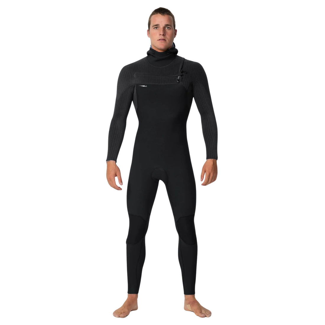 O’Neill men’s HyperFreak 5/4+mm hooded chest zip steamer wetsuit with TB3-X stretch neoprene, available at Freeride Surf & Skate NZ.