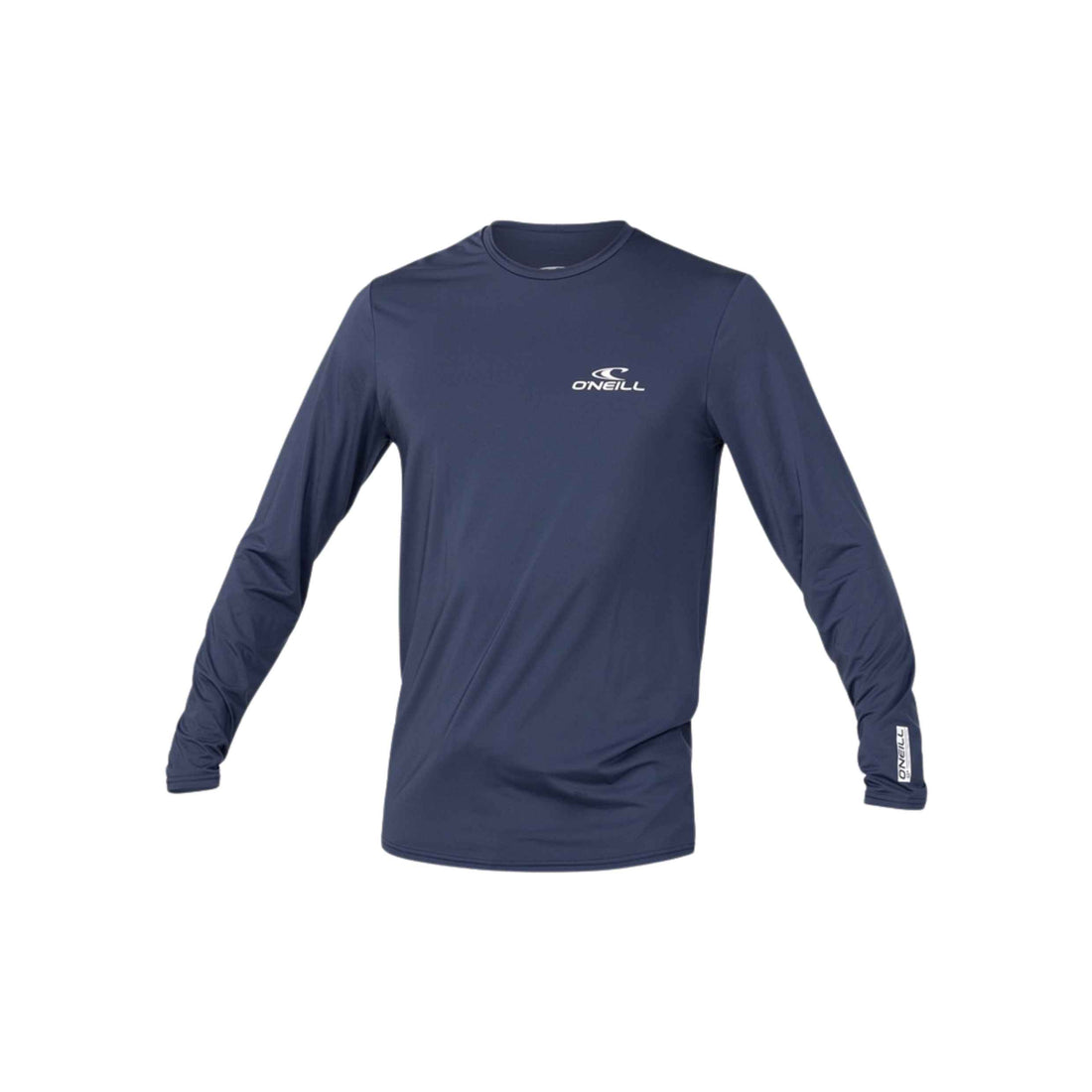 O'Neill Mens Clean & Mean Long Sleeve Rash Tee in Navy featuring UPF 50+ sun protection, O'Neill graphics and comfortable flatlock seams, available at Freeride Surf & Skate NZ.