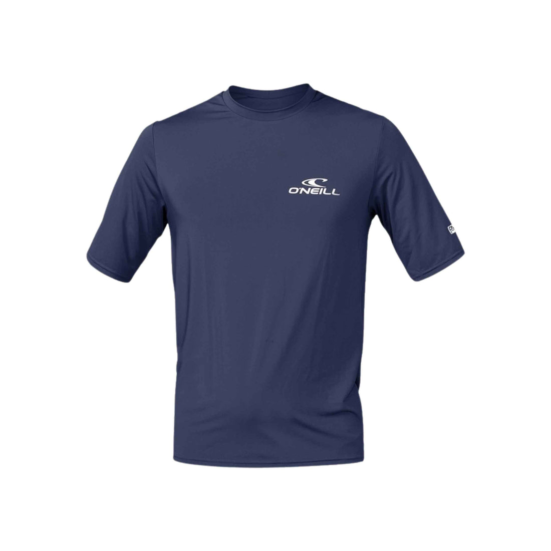 O'Neill Mens Clean & Mean Short Sleeve Rash Tee in Navy featuring UPF 50+ sun protection, O'Neill graphics and flatlock seams, available at Freeride Surf & Skate NZ.