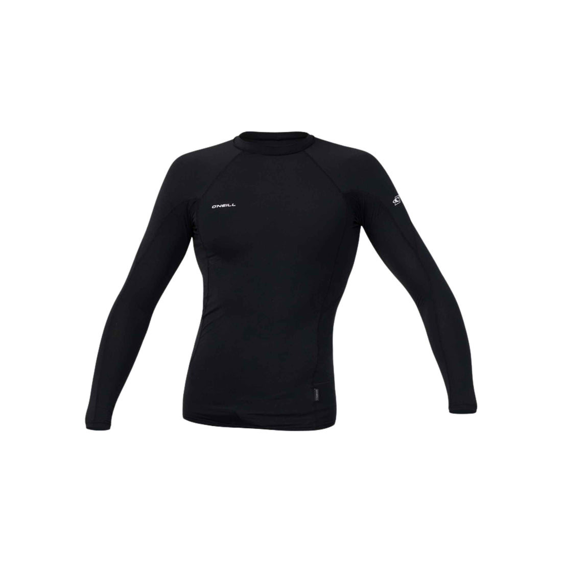 O'Neill Mens HyperFreak Skins Long Sleeve Rashguard in Black featuring UPF 50+ protection, TechnoButter Skin fabric, HyperDry technology and a tight performance fit, available at Freeride Surf & Skate NZ.