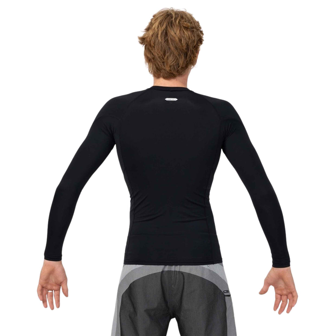 O'Neill Mens HyperFreak Skins Long Sleeve Rashguard in Black featuring UPF 50+ protection, TechnoButter Skin fabric, HyperDry technology and a tight performance fit, available at Freeride Surf & Skate NZ.