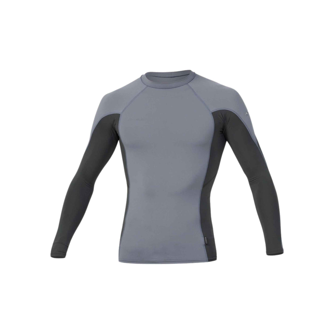 O'Neill Mens HyperFreak Skins Long Sleeve Rashguard in Dark Shadow featuring UPF 50+ protection, TechnoButter Skin fabric, HyperDry technology and a tight performance fit, available at Freeride Surf & Skate NZ.