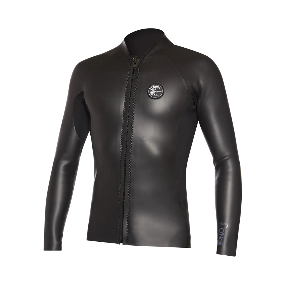 O'Neill O'Riginal Zip Through Neo Rubber Jacket with 2/1mm UltraFlex DS neoprene and vertical front zip, available at Freeride Surf & Skate NZ.