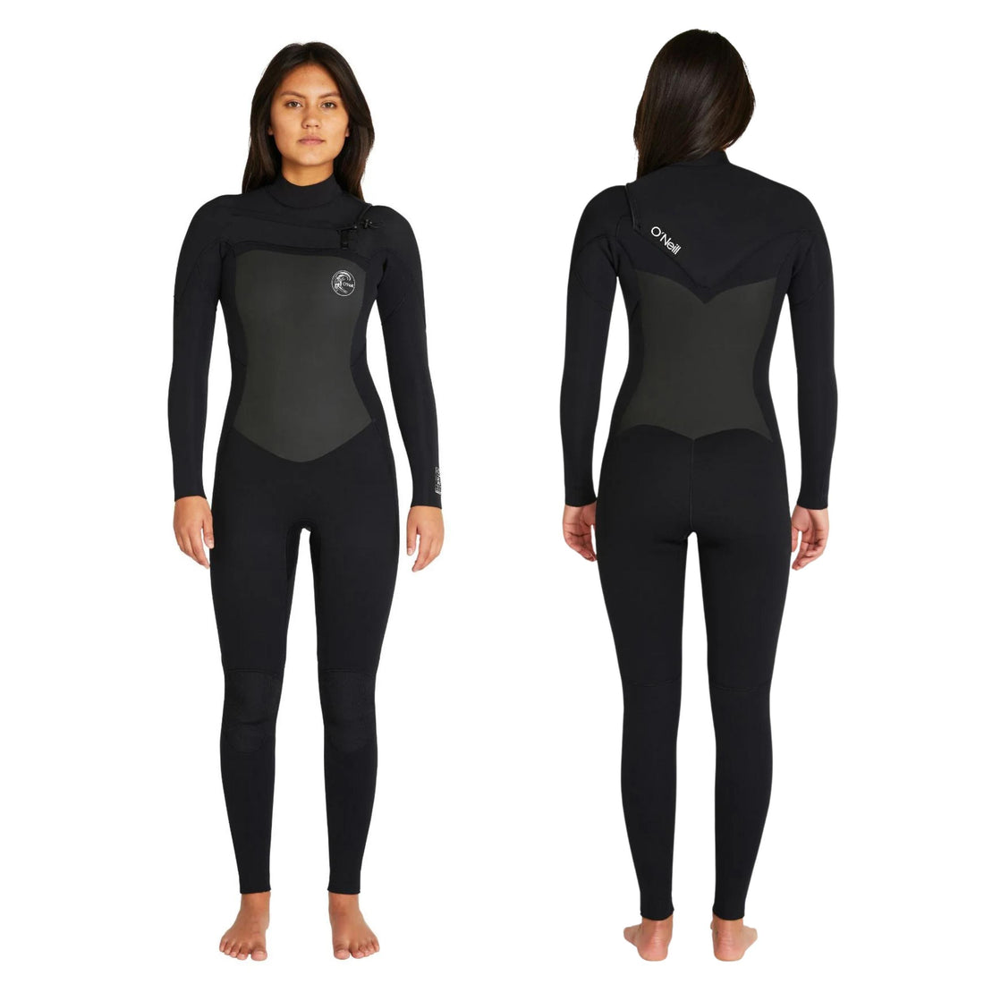 O'Neill Womens Bahia 4/3mm chest zip full steamer wetsuit black at surf shop Auckland NZ