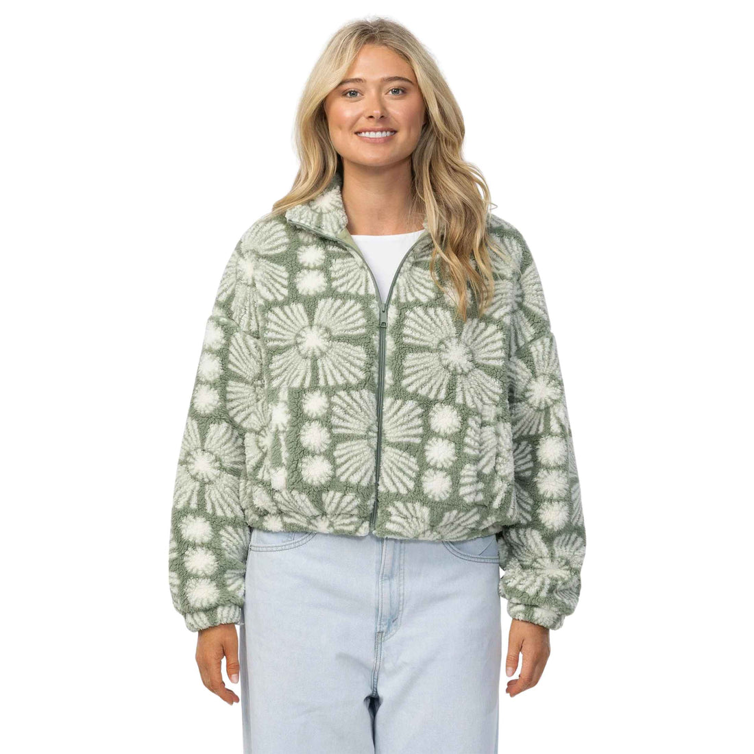 O'Neill Womens Cordin Printed Fleece Jacket Sea Spray available at Freeride Surf & Skate NZ.