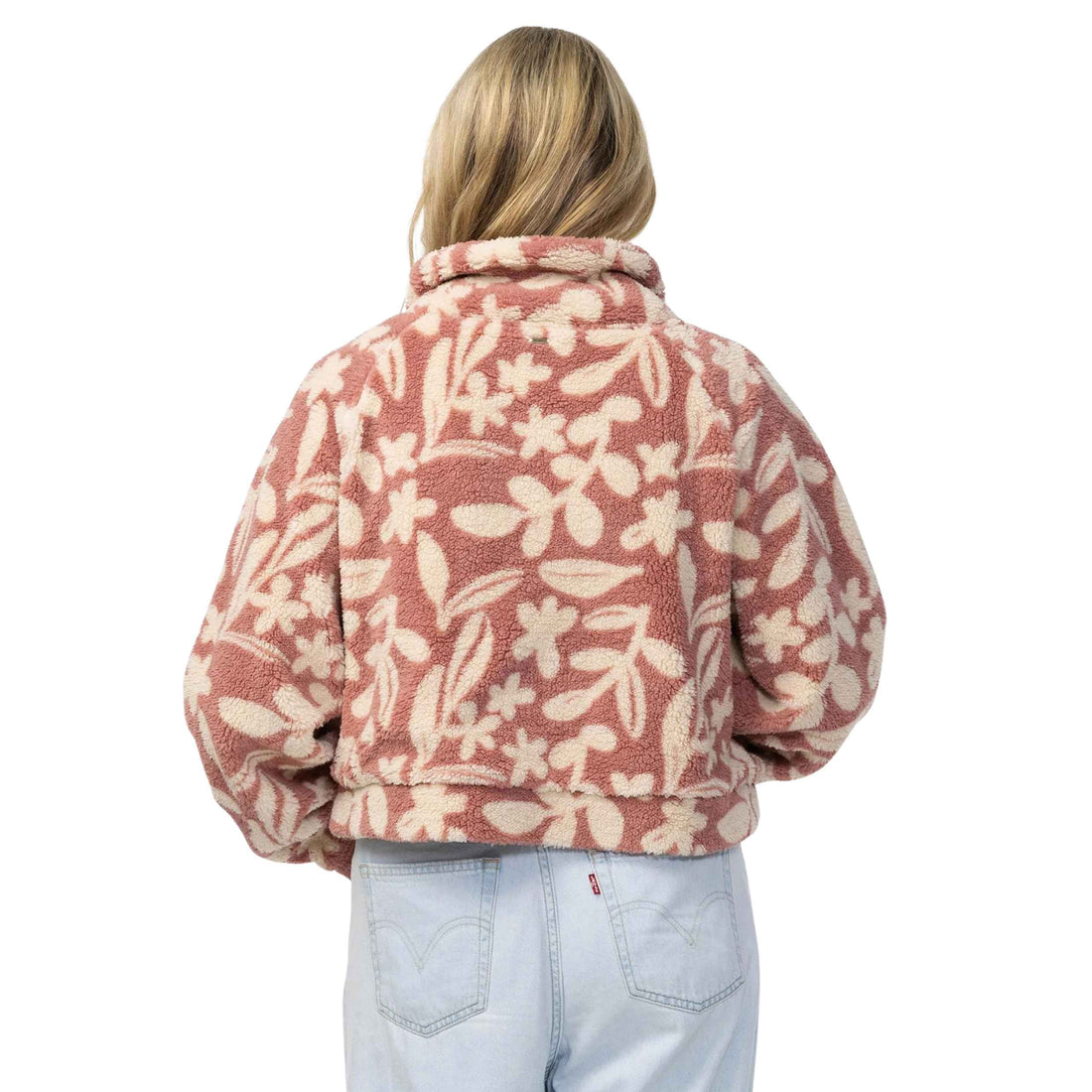 O'Neill Womens Rori Fleece Jacket Sand Floral available at Freeride Surf & Skate NZ.