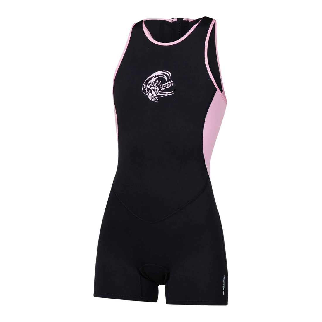 O'Neill Women's Superfreak 2mm Short Jane in Sachet Pink with UltraFlex DS neoprene and seamless paddle zones, available at Freeride Surf & Skate NZ.