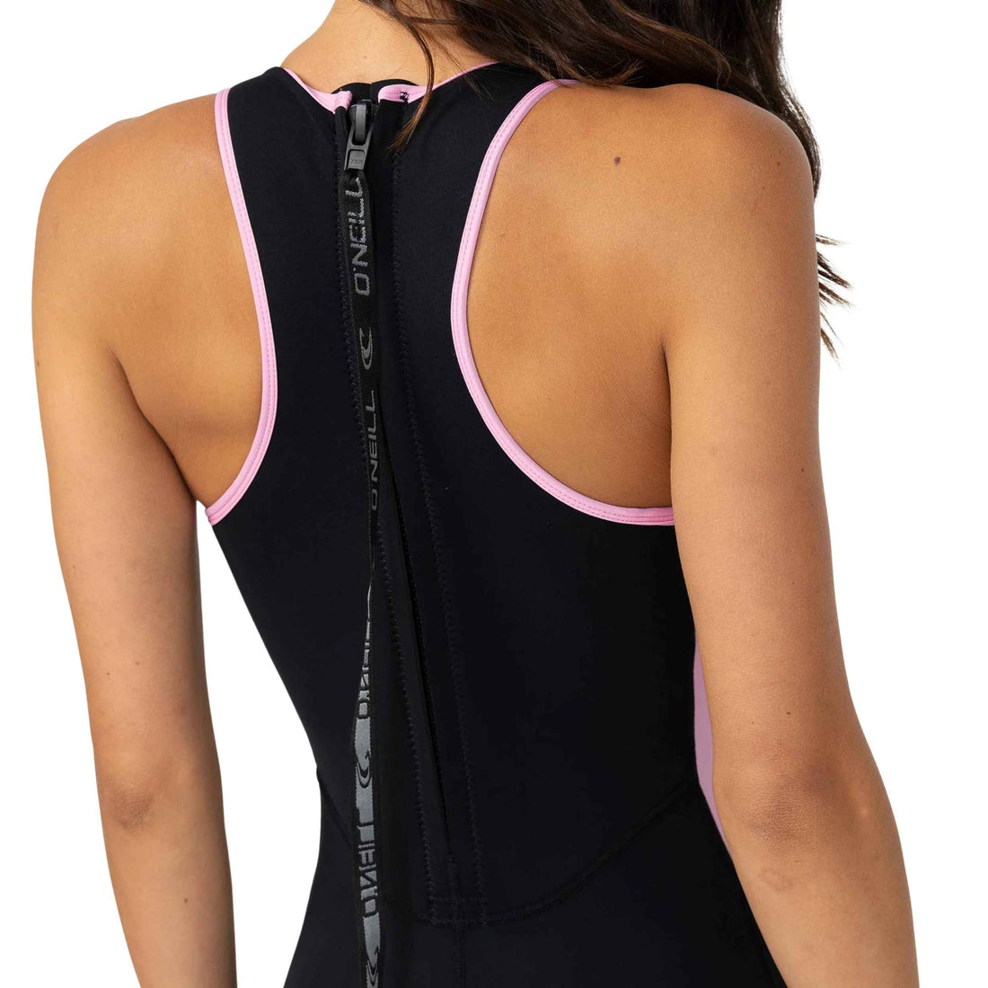 O'Neill Women's Superfreak 2mm Short Jane in Sachet Pink with UltraFlex DS neoprene and seamless paddle zones, available at Freeride Surf & Skate NZ.