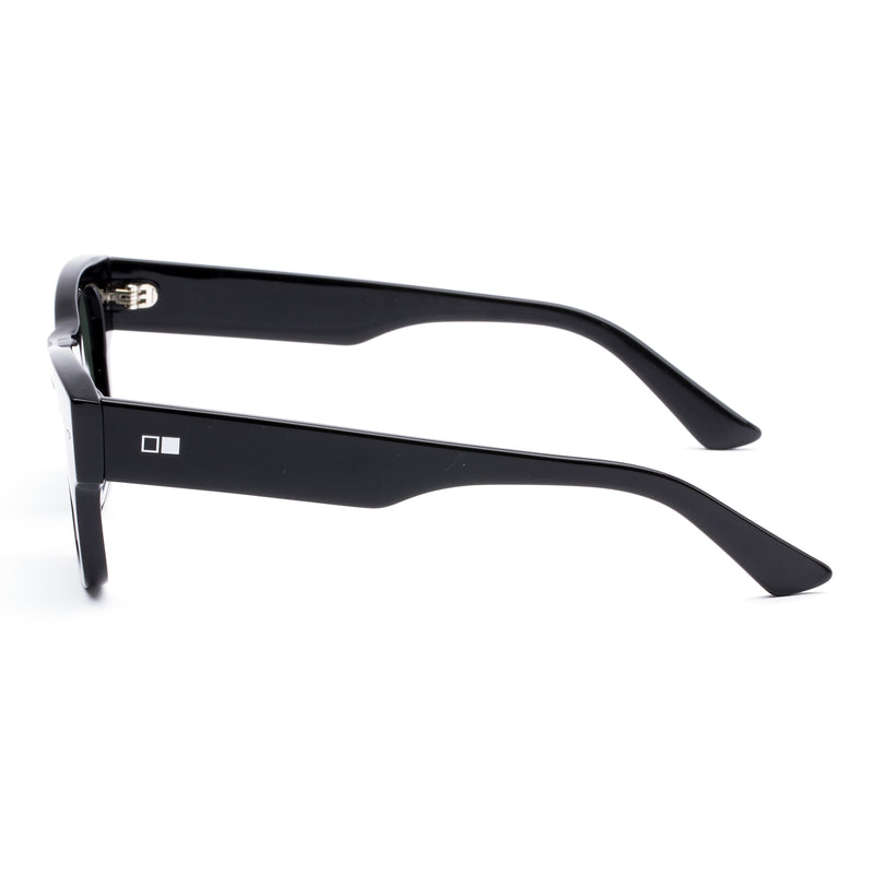 Otis Out Of Sight Eco Black Grey polarised sunglasses with eco-acetate frame and mineral glass lenses, available at Freeride Surf & Skate NZ.