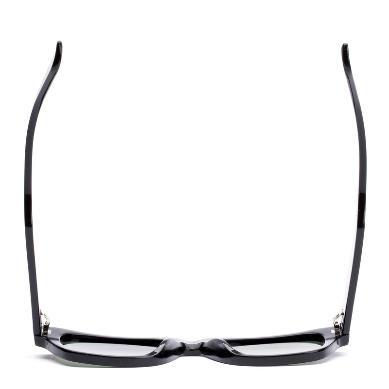 Otis Out Of Sight Eco Black Grey polarised sunglasses with eco-acetate frame and mineral glass lenses, available at Freeride Surf & Skate NZ.