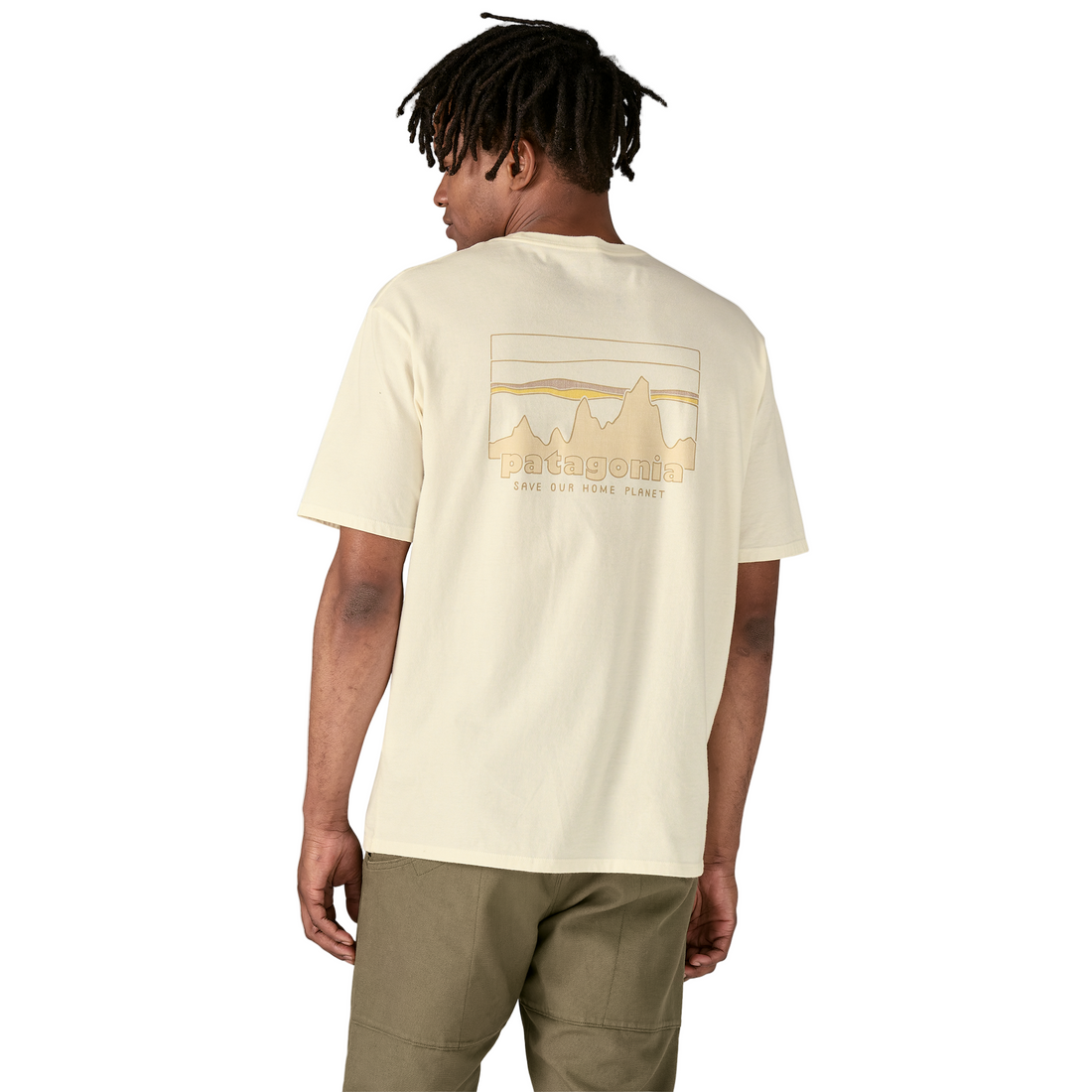 Patagonia '73 Skyline Organic T-Shirt in Birch White available at Freeride Surf & Skate NZ.