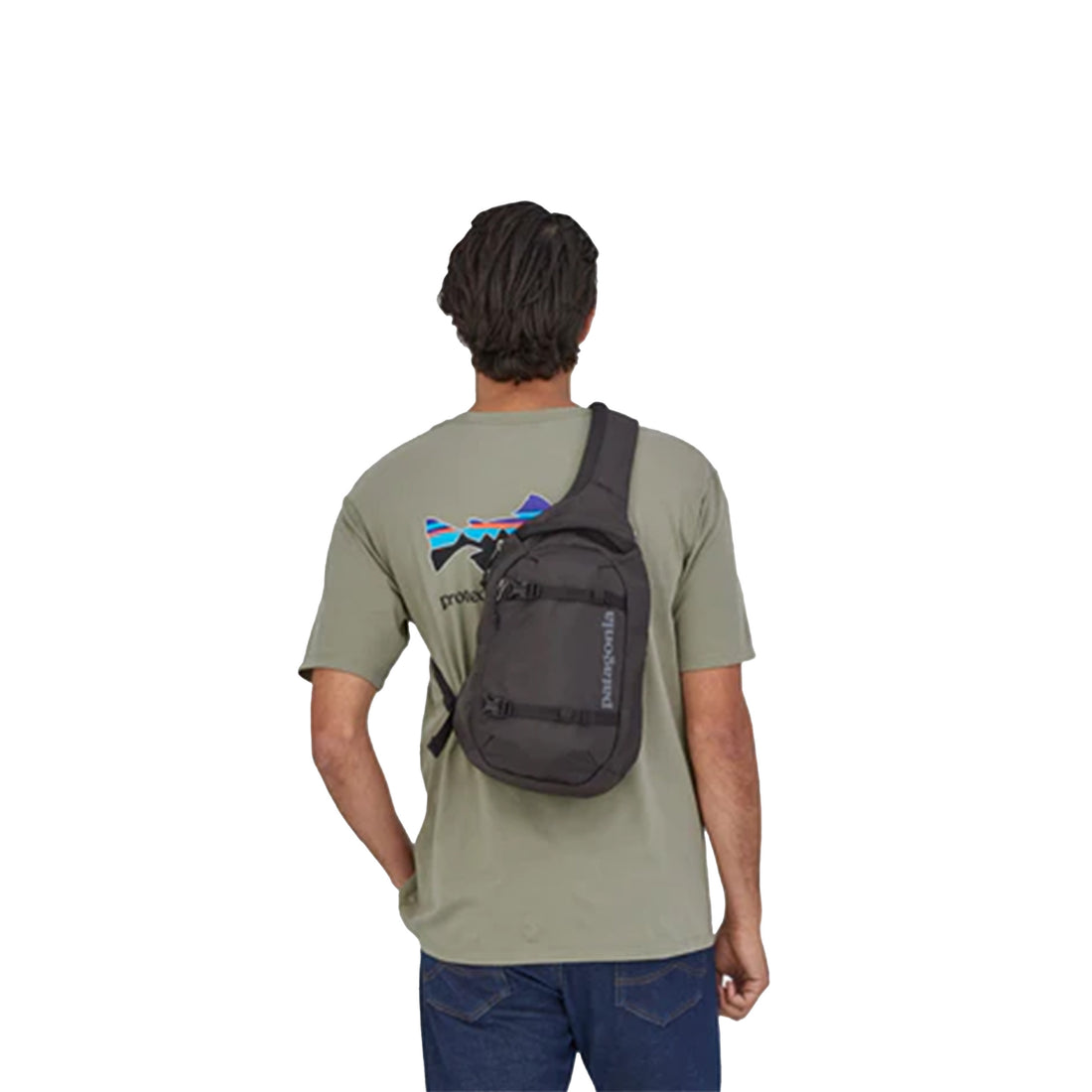 Patagonia Atom Sling 8L black everyday shoulder pack available at Freeride Surf & Skate NZ.