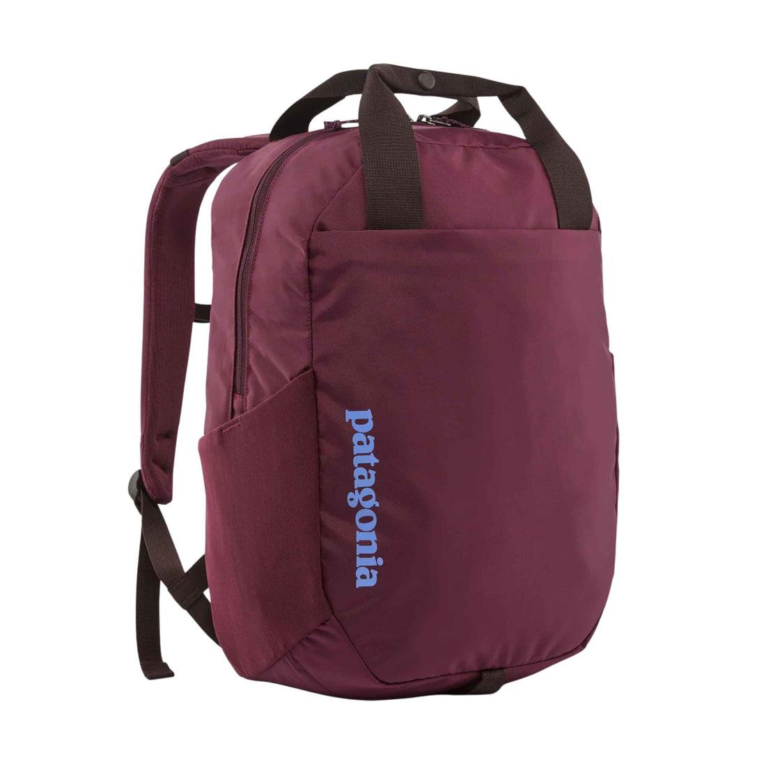 Patagonia Atom Tote Pack 20L in Berry Fig with compact fit and front stash pocket.