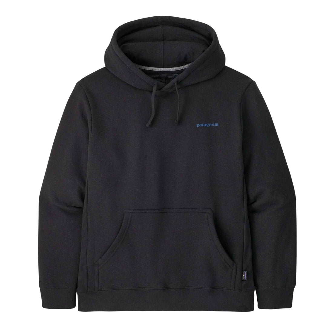 Patagonia Boardshort Logo Uprisal Hoody ink black recycled fleece hoodie available at Freeride Surf & Skate NZ.