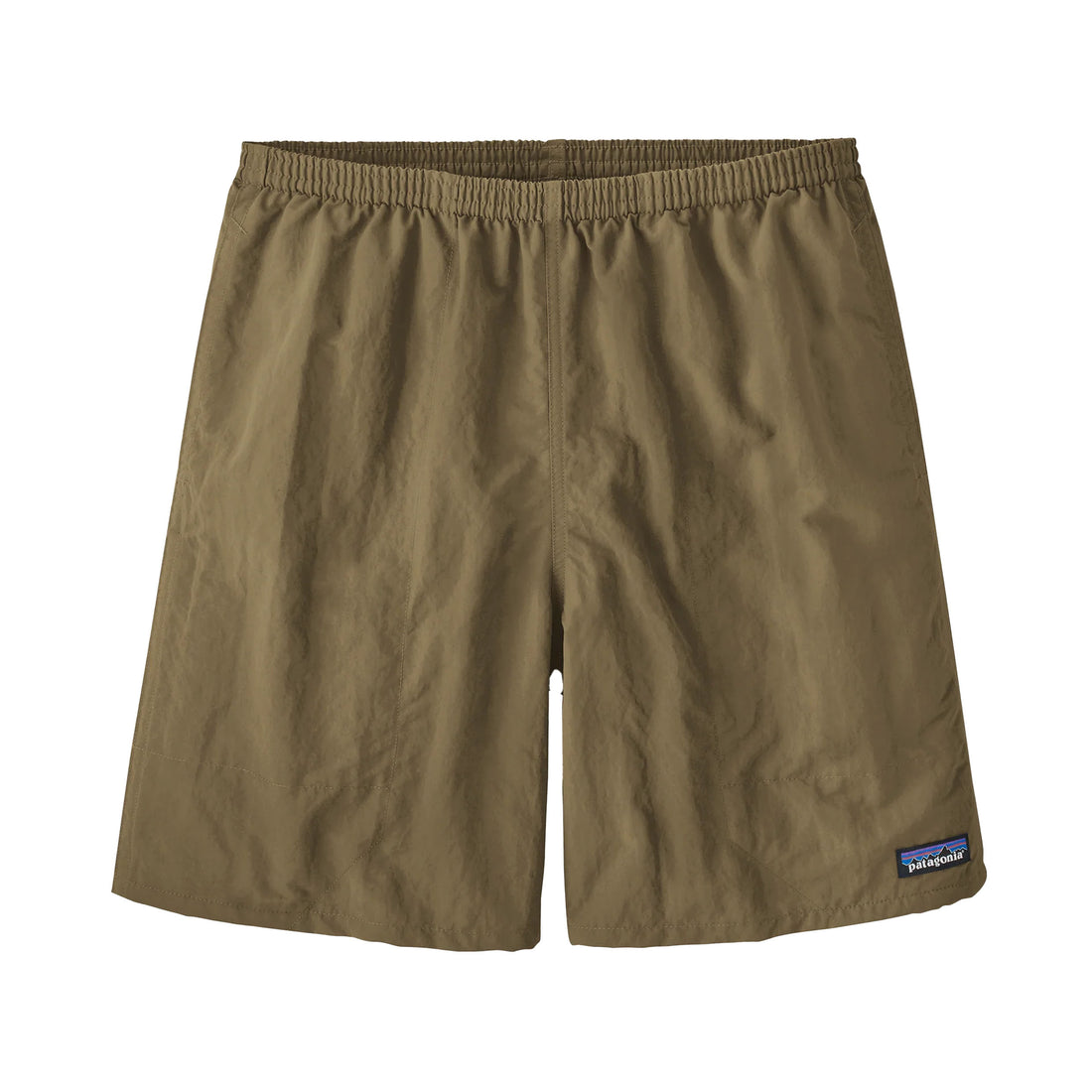 Patagonia Men's Baggies Longs 7" in Dark Ash with elastic drawcord waist and longer-length fit.