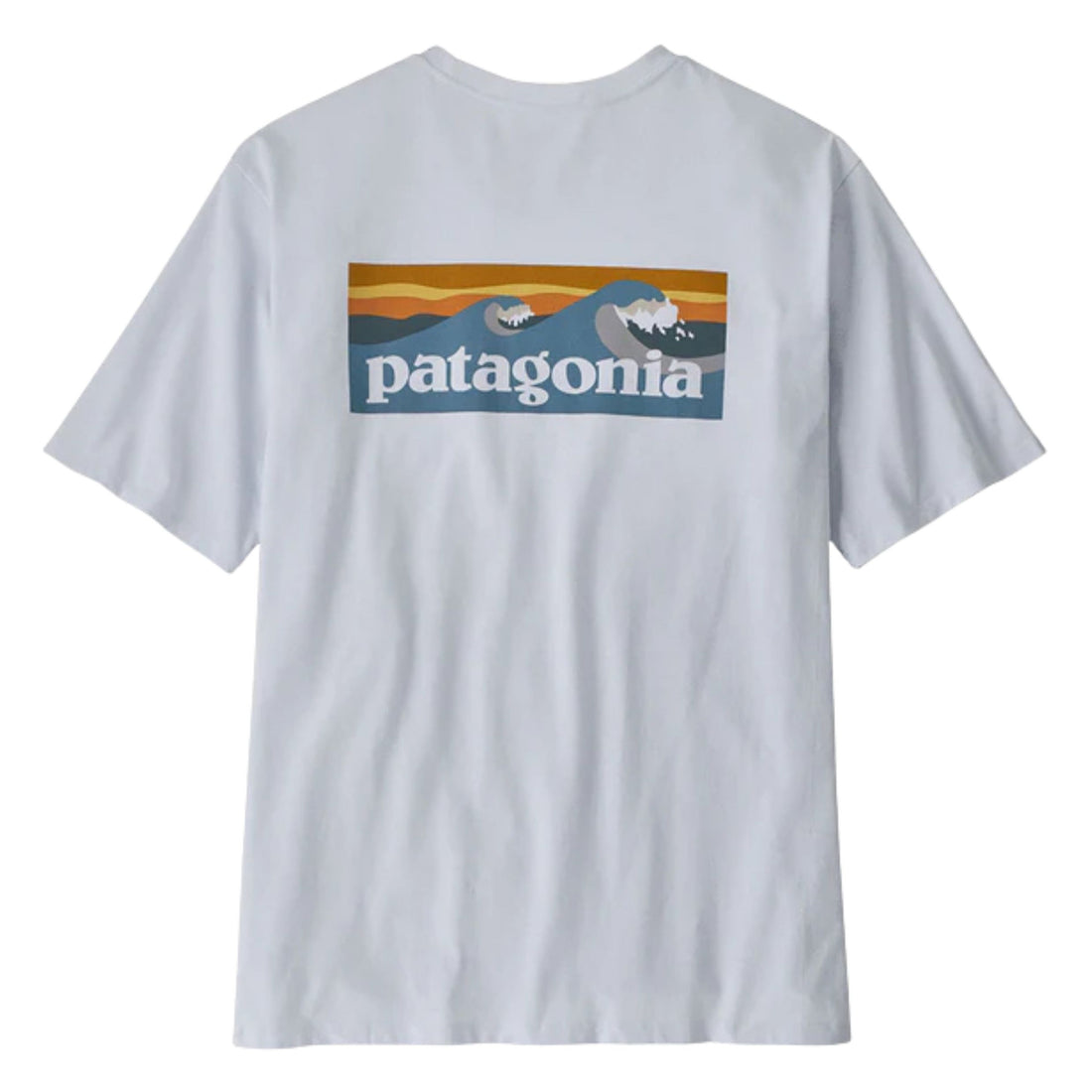 Patagonia Men's Boardshort Logo Pocket Responsibili-Tee in White available at Freeride Surf & Skate NZ.