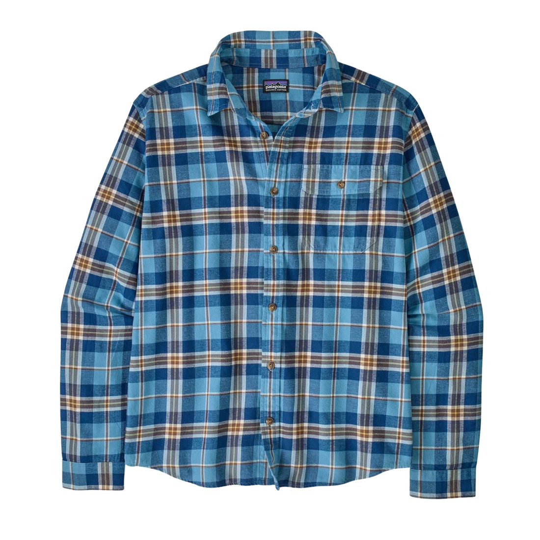 Patagonia Mens Light Weight Fjord Loft Shirt Shore Blue flannel available at Freeride Surf & Skate NZ.