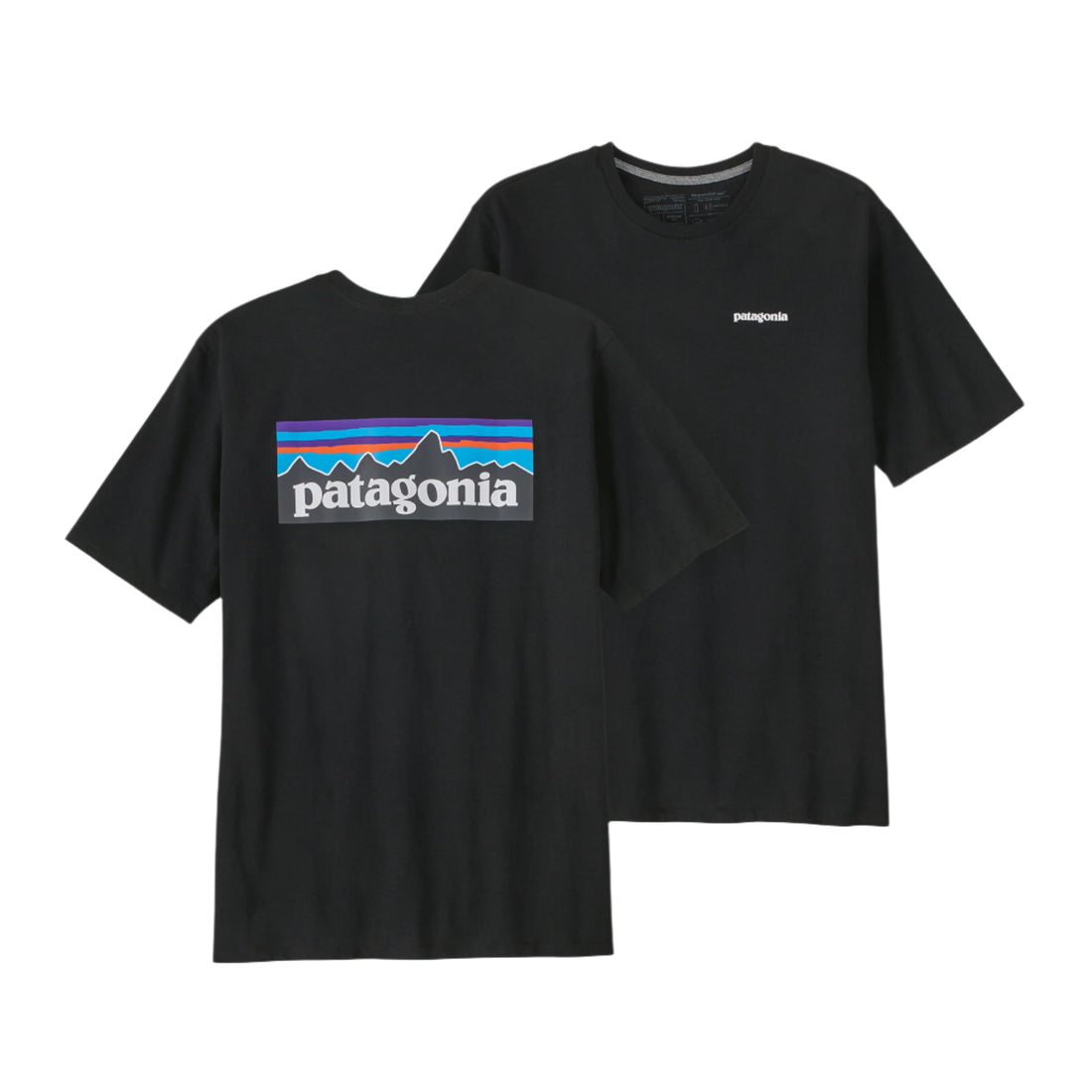 Patagonia P-6 Logo Responsibili-Tee in Black available at Freeride Surf & Skate NZ.