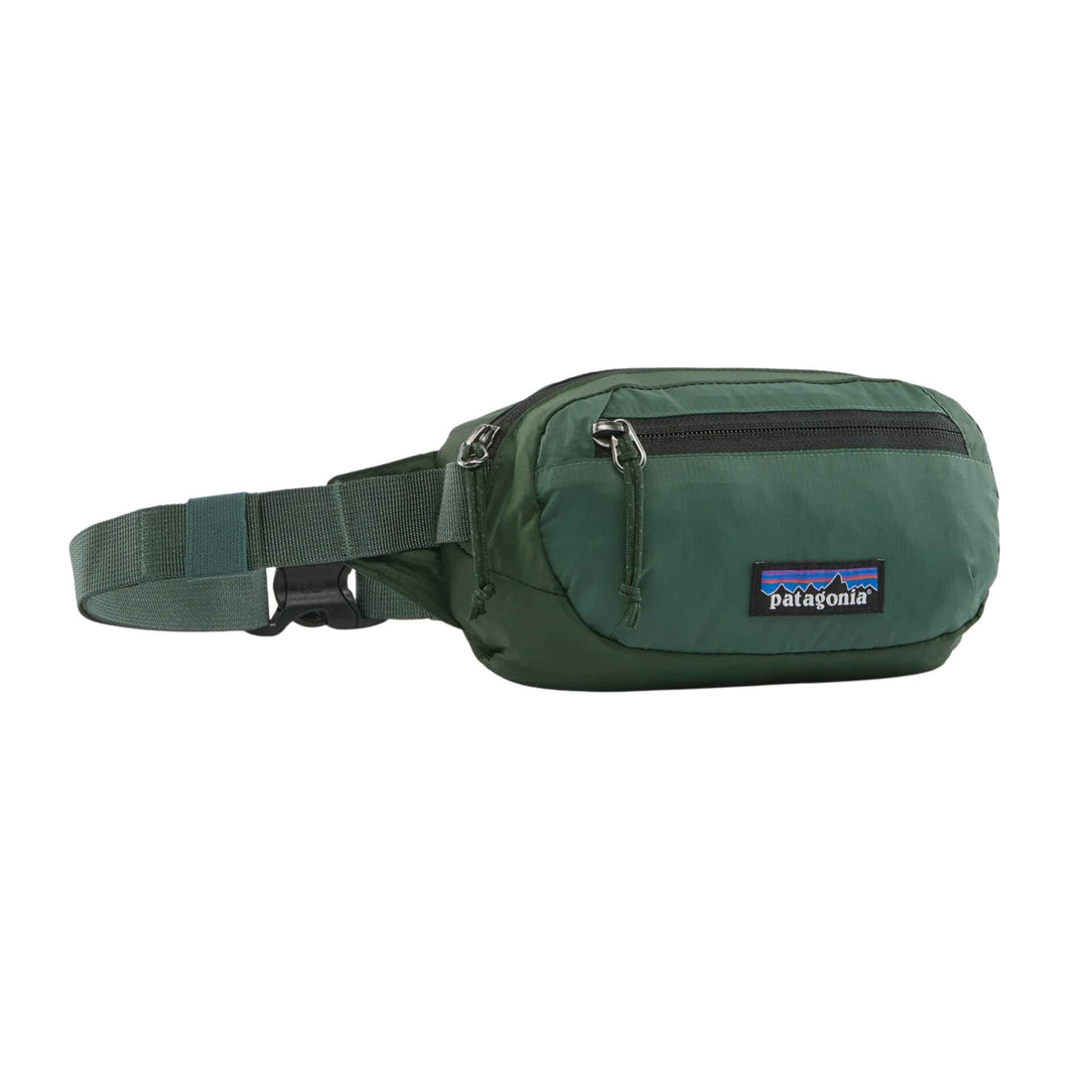 Patagonia Terravia Mini Hip Pack in Canopy Green with adjustable waist belt and compact packable design, available at Freeride Surf & Skate NZ.