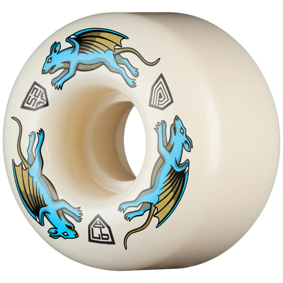 Powell Peralta Dragon Formula Nano Rat 52mm 97A skateboard wheels with wide riding surface available at Freeride Surf & Skate NZ.