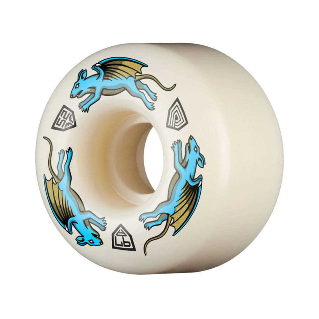 Powell Peralta Dragon Formula Nano Rat 52mm 97A skateboard wheels with wide riding surface available at Freeride Surf & Skate NZ.