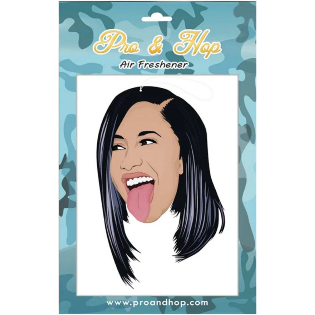 Pro & Hop Cardi B Air Freshener — cartoon-style scented car freshener with long-lasting fragrance, available at Freeride Surf & Skate NZ.