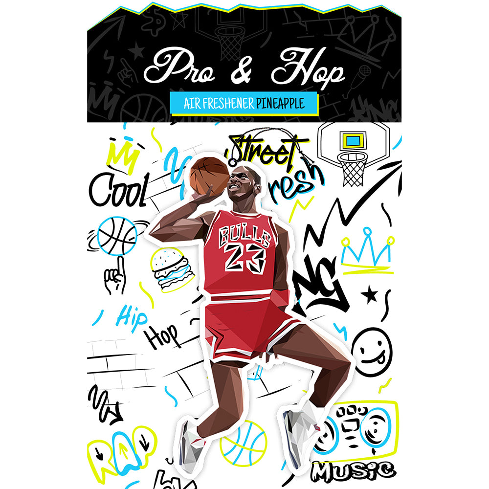 Pro & Hop Dunking J Air Freshener — NBA Michael Jordan dunk-inspired design with pineapple scent, available at Freeride Surf & Skate NZ.