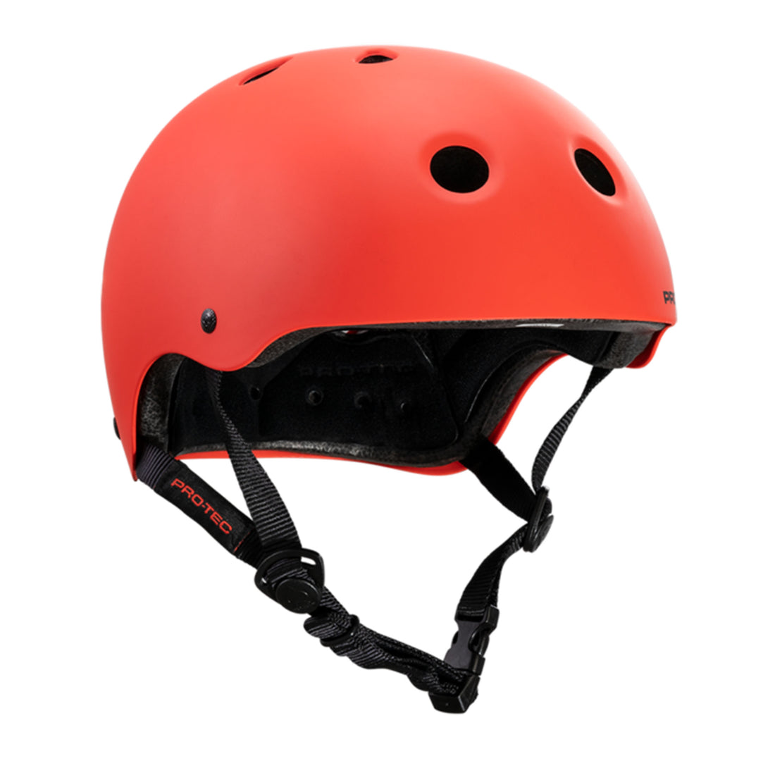 PRO-TEC Classic Certified Matte Bright Red Helmet — certified skate and bike helmet with ABS shell, EPS foam liner, and 11-vent cooling, available at Freeride Surf & Skate NZ