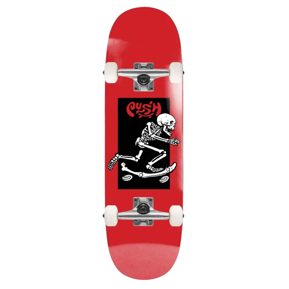 Push Skeleton Push 8.0" complete skateboard with compact modern mini football shape.
