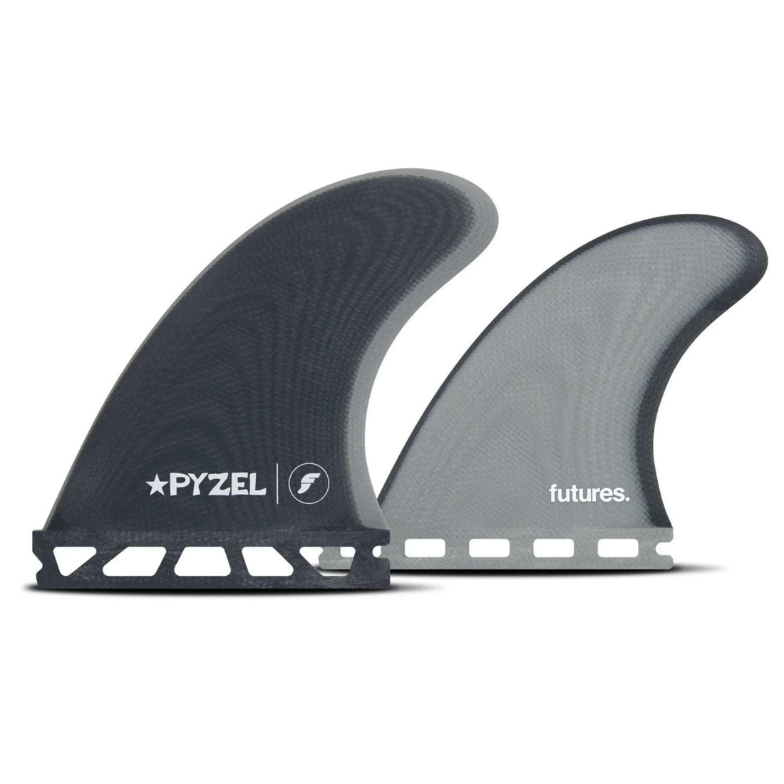 Pyzel Padillac fibreglass quad fin set medium Futures system at surf shop Auckland NZ