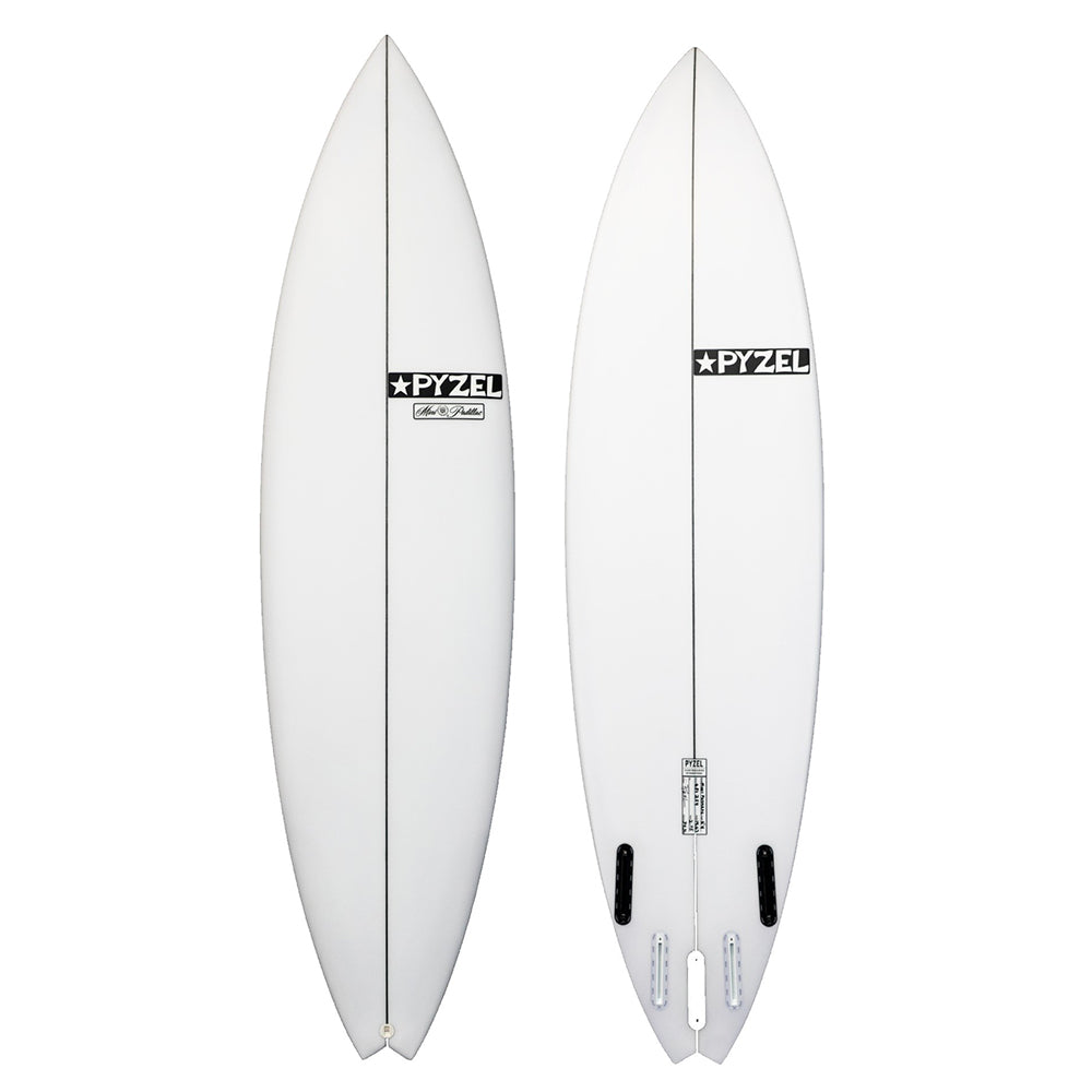 The Mini Padillac is made to get you into waves easily and early, and still fit into a curvy, late drop. Some might even even use it as their everyday board.

We took our proven Padillac gun surfboard, shrunk it down and then redesigned the front half to help it fit into waves that are less than gigantic. When we shrunk it down, the nose ended up feeling pretty wide and the nose rocker felt a bit flat, so we pulled in the nose width and added a bit more nose rocker.