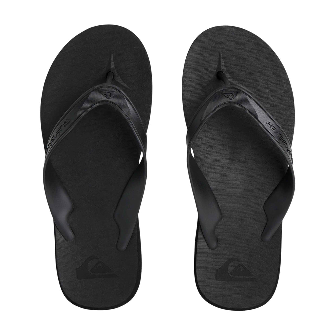 Quiksilver Carver Lux Black Grey jandals — men’s sandals with compression moulded textured footbed, built-in arch support, and gum rubber outsole, available at Freeride Surf & Skate NZ.